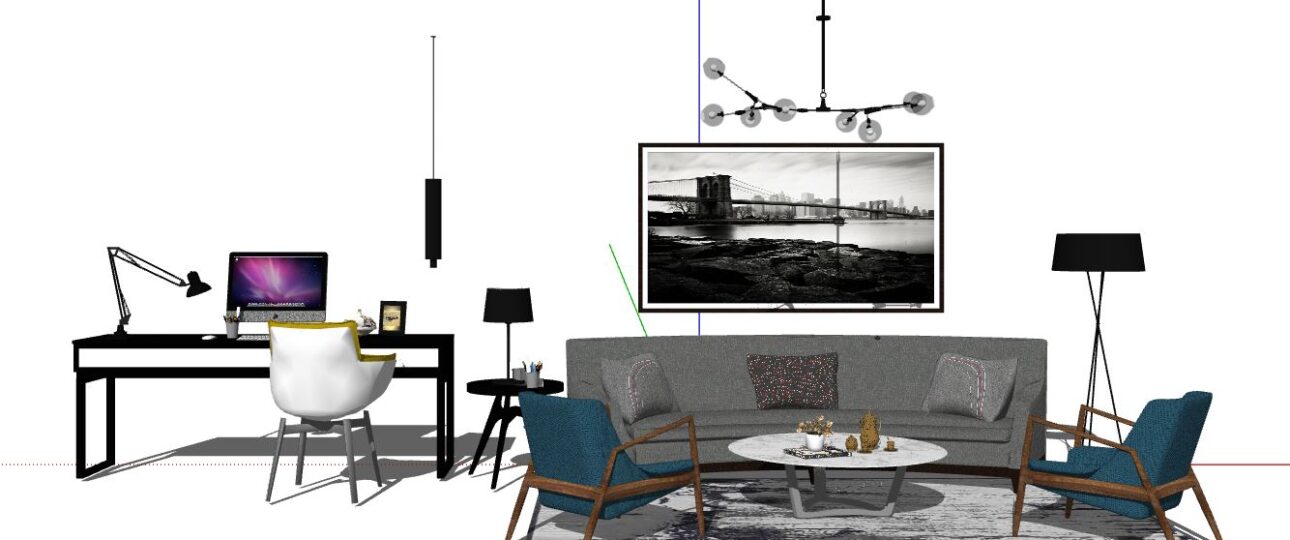 Thư Viện Sketchup Model Sofa-Bàn Làm Việc - Kiến Trúc The Light